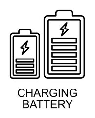 Poster - charging battery outline icon illustration on transparent background