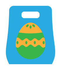 Poster - Easter, shopping bag, egg icon illustration on transparent background
