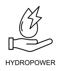Poster - hydropower outline icon illustration on transparent background
