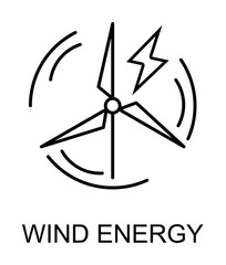 Wall Mural - wind energy outline icon illustration on transparent background