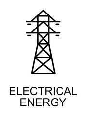 Poster - electrical energy outline icon illustration on transparent background