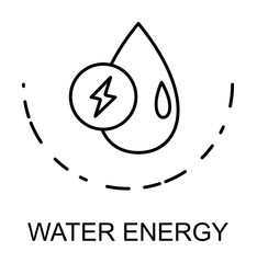 Poster - water energy outline icon illustration on transparent background