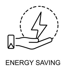 Poster - energy saving outline icon illustration on transparent background