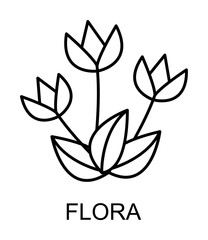 Poster - flora outline icon illustration on transparent background