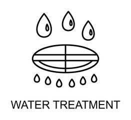 Poster - water treatment outline icon illustration on transparent background