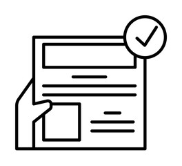 Poster - Check mark, hand icon illustration on transparent background