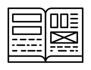 Poster - Magazine, writing, editing file icon illustration on transparent background