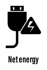Poster - Net energy with description icon illustration on transparent background