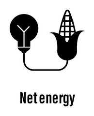 Sticker - Net energy with description icon illustration on transparent background