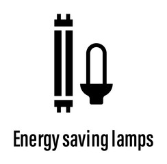 Poster - Energy saving lamps with description icon illustration on transparent background