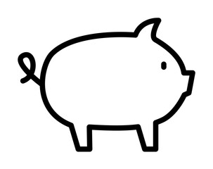 Poster - Pig, animal icon illustration on transparent background
