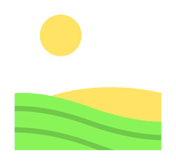 Poster - Field, sun icon illustration on transparent background