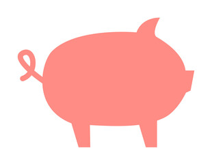 Poster - Pig, animal icon illustration on transparent background