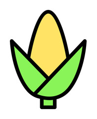 Sticker - Corn, farm icon illustration on transparent background