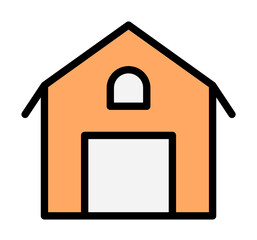 Poster - Farm, building, barn icon illustration on transparent background