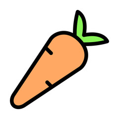 Poster - Carrot, vegetable icon illustration on transparent background