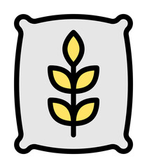 Poster - Bag, wheat icon illustration on transparent background