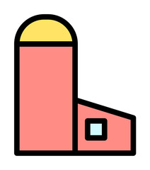 Poster - Farm, building icon illustration on transparent background