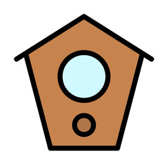 Poster - Birdhouse, farm icon illustration on transparent background
