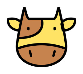 Poster - Cow, animal icon illustration on transparent background