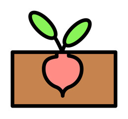 Poster - Soil, beet icon illustration on transparent background