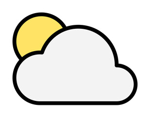 Poster - Cloud, sun icon illustration on transparent background