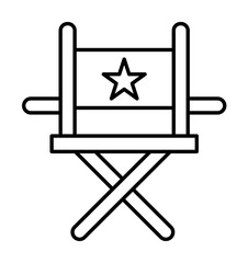 Poster - Chair, director, star icon illustration on transparent background