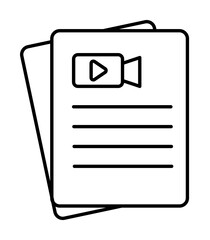 Poster - Document, camera icon illustration on transparent background