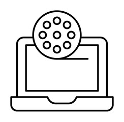 Poster - Film reel, computer icon illustration on transparent background