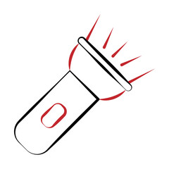 Poster - Firefighter, flashlight two color on white background icon illustration on transparent background
