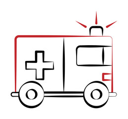 Poster - Firefighter, fire truck two color on white background icon illustration on transparent background