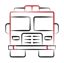 Poster - Firefighter, fire truck two color on white background icon illustration on transparent background