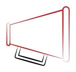 Poster - Firefighter, megaphone two color on white background icon illustration on transparent background