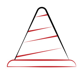 Poster - Firefighter, cone two color on white background icon illustration on transparent background
