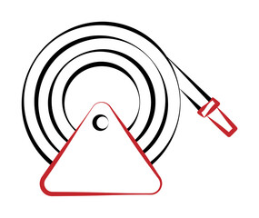 Poster - firefighter, fire hose two color on white background icon illustration on transparent background