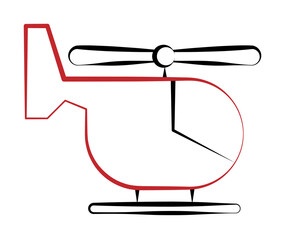 Poster - Firefighter, helicopter two color on white background icon illustration on transparent background