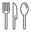 cutlery icon illustration on transparent background