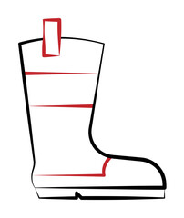 Poster - Firefighter, boots two color on white background icon illustration on transparent background