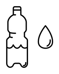 Poster - bottle of water icon illustration on transparent background