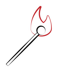 Poster - Firefighter, matches two color on white background icon illustration on transparent background