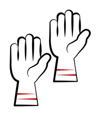 Poster - Firefighter, gloves two color on white background icon illustration on transparent background
