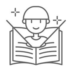 Poster - Book, technology icon illustration on transparent background