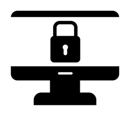 Canvas Print - computer, security icon illustration on transparent background