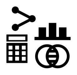 Poster - calculator, mathematical icon illustration on transparent background