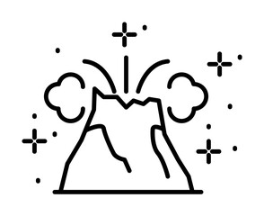 Poster - Volcano, mountain icon illustration on transparent background