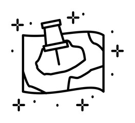 Poster - Map, pin icon illustration on transparent background