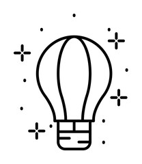 Poster - Hot air balloon, transport icon illustration on transparent background