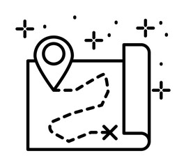 Poster - Map, location icon illustration on transparent background