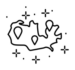 Poster - Map, location icon illustration on transparent background