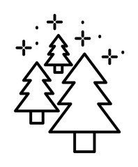 Poster - Forest, tree icon illustration on transparent background